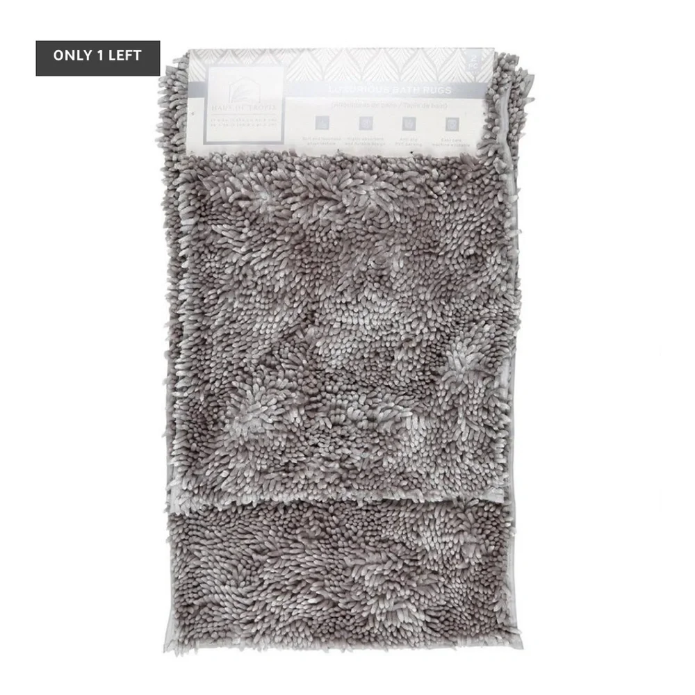 2 Pc Bath Mat Set - Grey